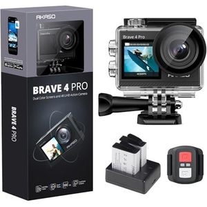 AKASO - Brave 4 Pro - Onderwatercamera - Grijs - 4K Ultra HD - 20MP - 40m Waterdicht