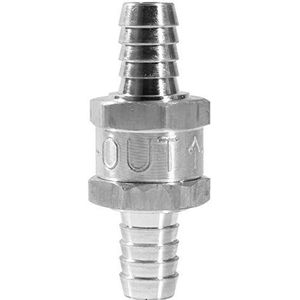 VAYEODEYU's afsluitingsklep, Aluminium terugslagklep lage druk eenrichtingsbrandstofklep for carburateurs zilver 6/10/12 mm