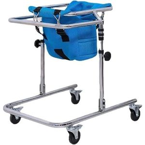 Loophulp met zitwiel, in hoogte verstelbaar looprek, voor kinderen met hersenverlamming, handicap revalidatie, hulp looprek(Blue)