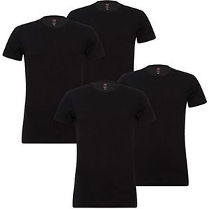 Levis Solid Crew T-shirt voor heren, onderhemd, ronde hals, stretch, katoen, verpakking van 4 stuks, 884, Jet Black, L
