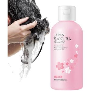 Sakura-shampoo - 100 ml volumegevende hoofdhuidshampoo | Shampoo ter voorkoming van haaruitval voor alle haartypes, reinigt het haar en de hoofdhuid diep, bevordert de haargroei Mimika