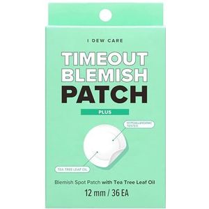 I DEW CARE Hydrocolloïde Acne Puistje Patch - Timeout Blemish Plus | Koreaanse zit donkere vlekpatches voor gezicht en huid, Pus absorberend met Tea Tree Leaf Oil, Gezichtsstickers, Groot, 36 Count