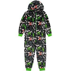 Minecraft onesie kinderen jongens klimplant tnt grijs allemaal in één pyjama 12-13 jaar