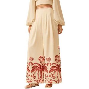 yk8fass Broek met hoge taille en print ny-3705, Rood, 4