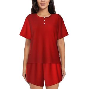 RIVETECH Korte pyjamasets met rode streepprint voor dames met korte mouwen, pyjamasets voor dames, pyjama loungeset, Zwart, M