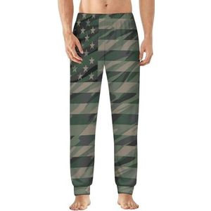 Camouflage USA vlag heren pyjama broek zachte lounge bodems lichtgewicht slaapbroek