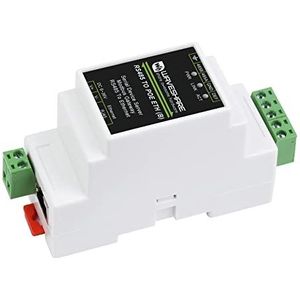 Waveshare RS485 naar RJ45 Ethernet-convertermodule, geïsoleerde RS485-seriële server voor industriële railmontage, TCP/IP-naar-seriële module, 10/100M RJ45-connector met automatische onderhandeling, met POE-functie