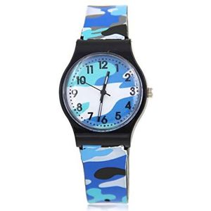 Kids Girls Boys Plastic Wrist Watch Analog Quartz Sport Watch Camouflage Watch Cartoon Watch PVC Wristband
