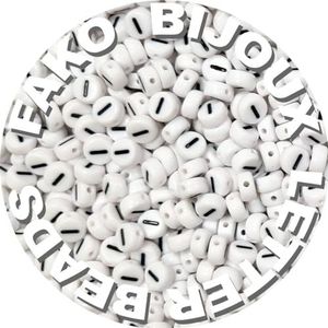 Fako Bijoux® - Letterkralen I - Letter Beads - Alfabet Kralen - Klinkers - Sieraden Maken - 250 Stuks - Wit