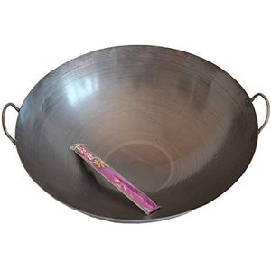 Reusgrote wokpan rond 2 handgrepen diameter ongeveer 50 cm