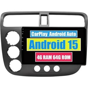 RoverOne Auto Stereo CarPlay Hoofd Unit voor Honda Civic 2000 2001 2002 2003 2004 2005 2006 Android Auto Touchscreen Sat Navi Bluetooth WiFi Radio Speler
