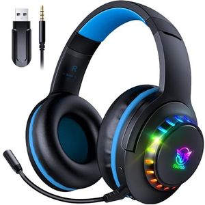 Pacrate 2,4 GHz draadloze gaming headset voor PS5 PS4 PC Mac Switch, Bluetooth headset met microfoon met afneembare ruisonderdrukking, 3,5 mm PS5 headset voor Xbox-serie