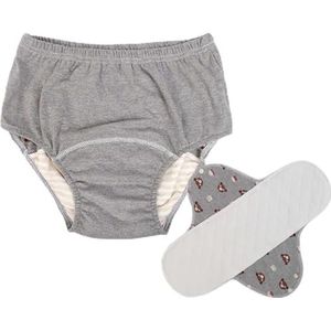 Incontinentieondergoed, stoffen luierondergoed for volwassenen Ademende incontinentieonderbroeken gemaakt van katoen, wasbaar herbruikbaar Incontinentie for volwassenen Urine (Color : Gray, Size : L