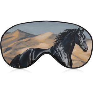 Zwart Arabisch paardenoogmasker voor dames en heren, ademend en verstelbaar oogmasker, ultrazacht slaapmasker, lichtgewicht reisblinddoek voor vliegtuig, dutje, nachtslapen