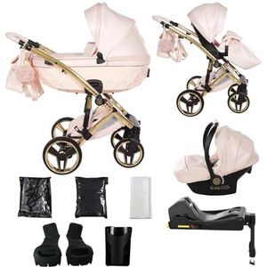 Junama Kinderwagen Candy 2in1 3in1 4in1 (01 - parel, 4in1 met ISOFIX basis)