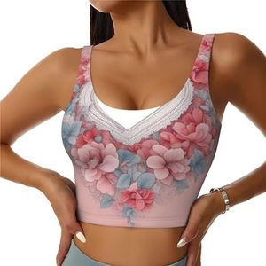 Romantische Hart Print Comfortabele Vrouwen Sport Vest Yoga Workout Vest Voor Vrouwen Lichtgewicht Zomer, Zwart, S