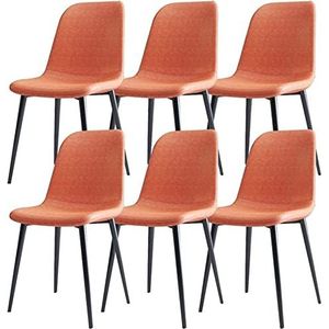 GEIRONV Keuken Moderne Eetkamerstoel Set van 6, Woonkamer Bijzetstoel Leer Thuis Slaapkamer Teller Receptie Lounge Stoel Make-up stoel Eetstoelen (Color : Orange, Size : 90 * 36 * 41cm)