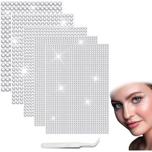 jatimdotin 2542 stuks zelfklevende strass-stickers, 3/4/5/6 mm, acryl-kristal-edelsteenstickers met pincet voor knutselwerk, nagels, gezichtskunst