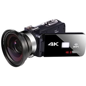 48MP Video Camera Nachtzicht 4K Digitale Camcorder Zonnekap Camera Vlog Draaien Touch Screen Fotografie Camcorder Cadeau voor beginners(32G SD Card,With Lens)