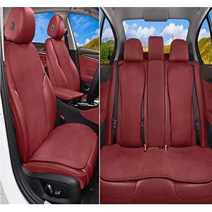 Stoelhoezen Beschermhoezen Vier Seizoenen Auto Seat Cover Set Voor Zoe Voor Kadjar Voor Captur Universele Ademend Protector Mat Pad(Five seat Red)