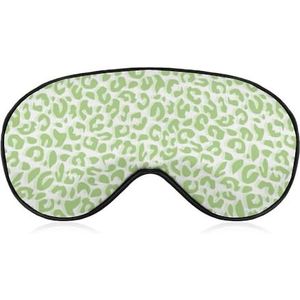 Luipaard patroon groene achtergrond slaapmasker met verstelbare riem, comfortabel zacht oogmasker slaaphulp, lichtblokkerende oogmaskers