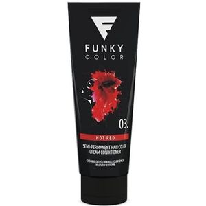 FUNKY COLOR HOT RED 03, kleurstof voor semi-permanente haarkleuring, semi-permanente haarkleuring (28 kleuren).
