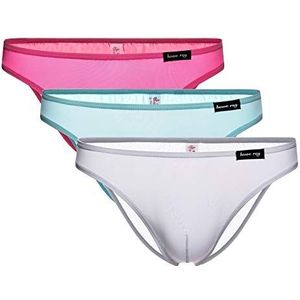 Uneihoiz Zacht stretchondergoed voor heren, comfortabele ijs-zijde bikini-slip, 3-pack (Roze/Wit/Lichtblauw), S