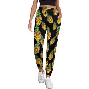 Alien Pineapple Joggingbroek voor dames, hardloopbroek, joggingbroek, vrijetijdsbroek, elastische taille, lang, met zakken
