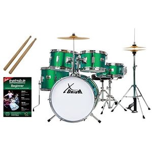 XDrum Junior Pro Emerald Green Sparkle Drumset Kinderdrumstel (Groene)