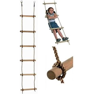 Loggyland Breiladder 6 Sporten Zware Trapladder Turnapparaat Houten Hangladde - Ca. 210 cm