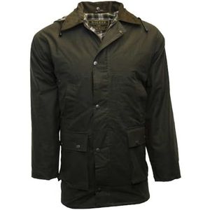 Walker and Hawkes - Gewatteerde waxjas voor heren - country kleding/jagen - OLIJFGROEN - Large