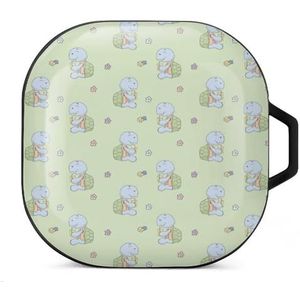 Schildpad drankje en bloem oordopjes hoesje compatibel met Samsung hard shell beschermhoes zwart stijl