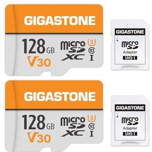 Gigastone - Geheugenkaart - 128 GB - Set van 2 - Micro SDXC - Hoge Snelheid voor 4K UHD Video