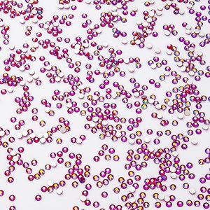 1440 stuks kristallen steentjes, glazen platte strass steentjes edelstenen voor nail art ambachten en nageldecoratie make-up kleding schoenen - rode Ab - SS6