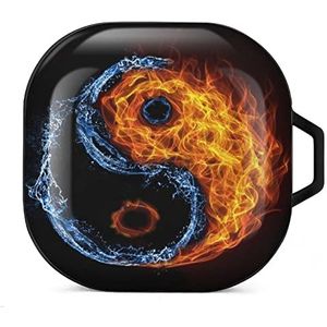 Water Fire Yin Yang oordopjes hoesje compatibel met Samsung harde beschermhoes zwart stijl
