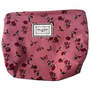 DieffematicHZB make-up tas Cosmetic Bag Corduroy Make Up Bag Flower Print Cosmetic Bag Wash Bag Women Cosmetic Pouch