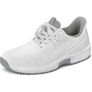 Orthofeet Men's Orthopedic Knit Yari Hands-Free Sneakers, White, Size 46
