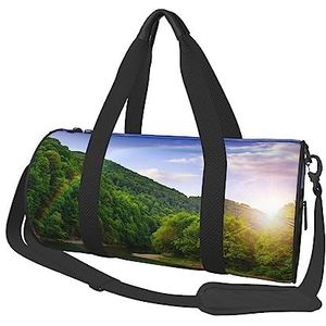 Mountain Valley met Rainbow Travel Duffel Bag Gym Tote Bag Lichtgewicht Bagage Tas voor Weekender Sport Vakantie, Zwart, Eén maat