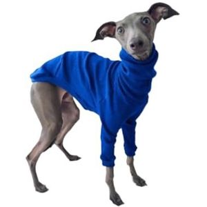 Hondenkleding Lente Herfst Hoge kraag Tweebenige huisdierkleding Greyhound Whippet Coltrui Pyjama Warme kleding Hondenbenodigdheden (Color : Blue, Size : 5XL)
