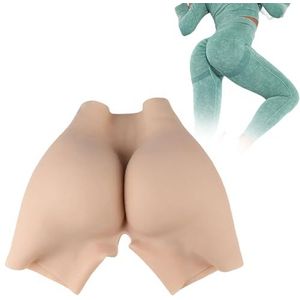 Adima Realistische Siliconen Heupvormende Slipjes, Naadloos Met Open Kruis, Nepbillenvergroter voor Crossdressers,Brown(1.2cm)