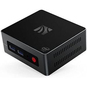 KUYIA Mini PC Powered by J4125 Quad Core 8 GB DDR4/128GB M.2 SATA SSD Mini Desktop Computer for Home Office Business Game Study Support 4K @30Hz Dual HDMI WiFi-5 HDD Extension