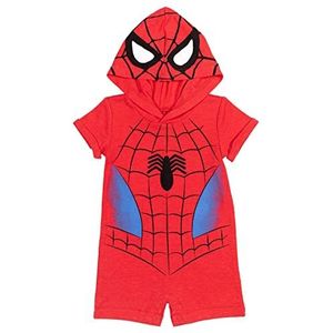 Marvel Avengers Spiderman Baby Boys Hooded Costume Romper Red/Blue 18 Months
