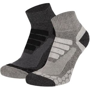Morethansocks - Lage Wandelsokken - Unisex - Multi grijs - 35/38-4-Paar - Wandelsokken dames - Wandelsokken heren