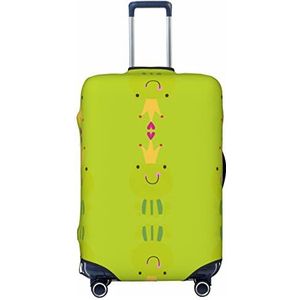 KOOLR Kroonkikker afdrukken kofferhoes elastische wasbare bagagehoes kofferbeschermer voor reizen, werk (45-32 cm bagage), Zwart, Large