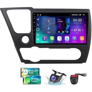 Android 13 QLED Autoradio voor Honda Civic 9 2013-2016 - Ingebouwde DSP/Carplay/Android Auto - Camera + DVR - 9 inch 2 Din - Stuurbediening - FM AM RDS DAB Radio - BT 5.0(NF-1)
