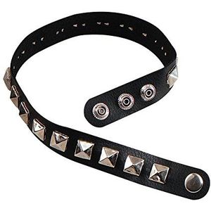 Forum Novelties Klinknagels zwart Bristol Novelty BA185 punk choker met bouten, zilver, eenheidsmaat