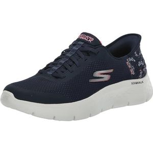Skechers Go Walk Flex Eva Hands Free Slip-Ins Sneakers voor dames, marineblauw/roze, 36 EU, marineblauw roze, 36 EU