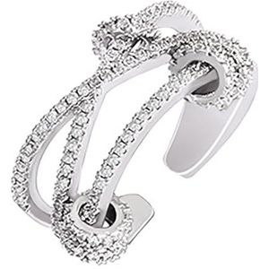 yeeplant Sieraden Decoratie Strass Mode Glanzende Aanpassen Lady Ring Open voor Vrouwen - Koper Decoratieve Prom Joint Ring, Eén maat, Koper