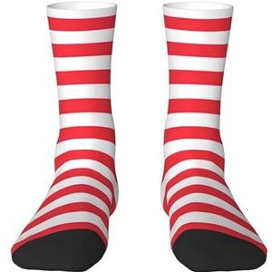 Evengigy Indonesische vlag Grappige Sokken Crazy Fashion Cool Gepersonaliseerde Zachte Crew Sokken voor Mannen Vrouwen unisex, Wit, One size