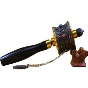 Boeddhistische handgebedsmolen Tibetaanse handgebedsmolen Boeddhistische met rol Zinklegering Etnische stijl Wit Zwart Goud(Black)